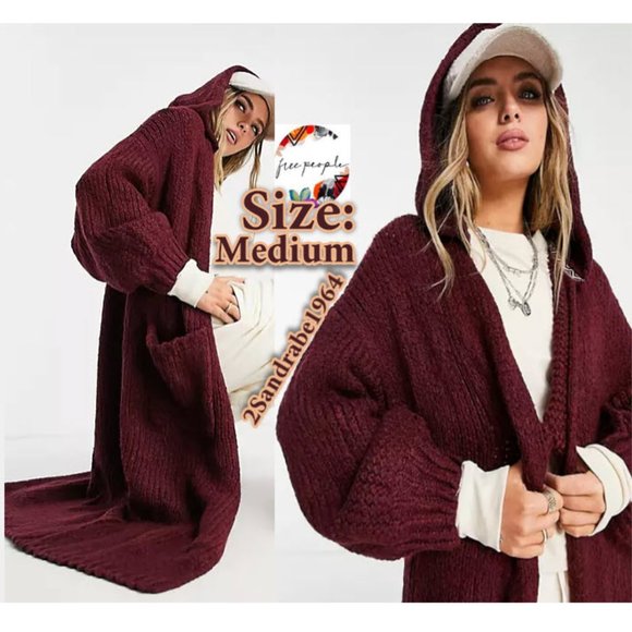 Free People Caffe Cardi, Color: Acai, Size: Medium - Picture 4 of 16